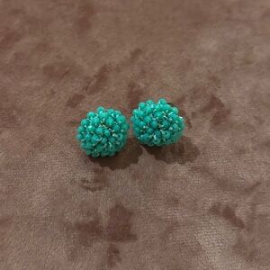 Teal Beaded Studs